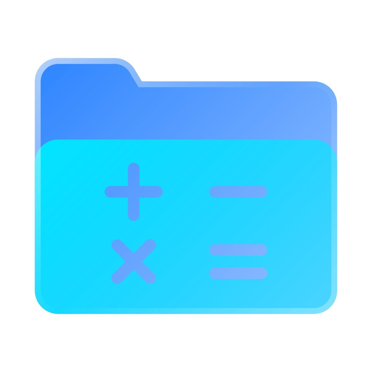 liquid glass color style mathe ordner icon