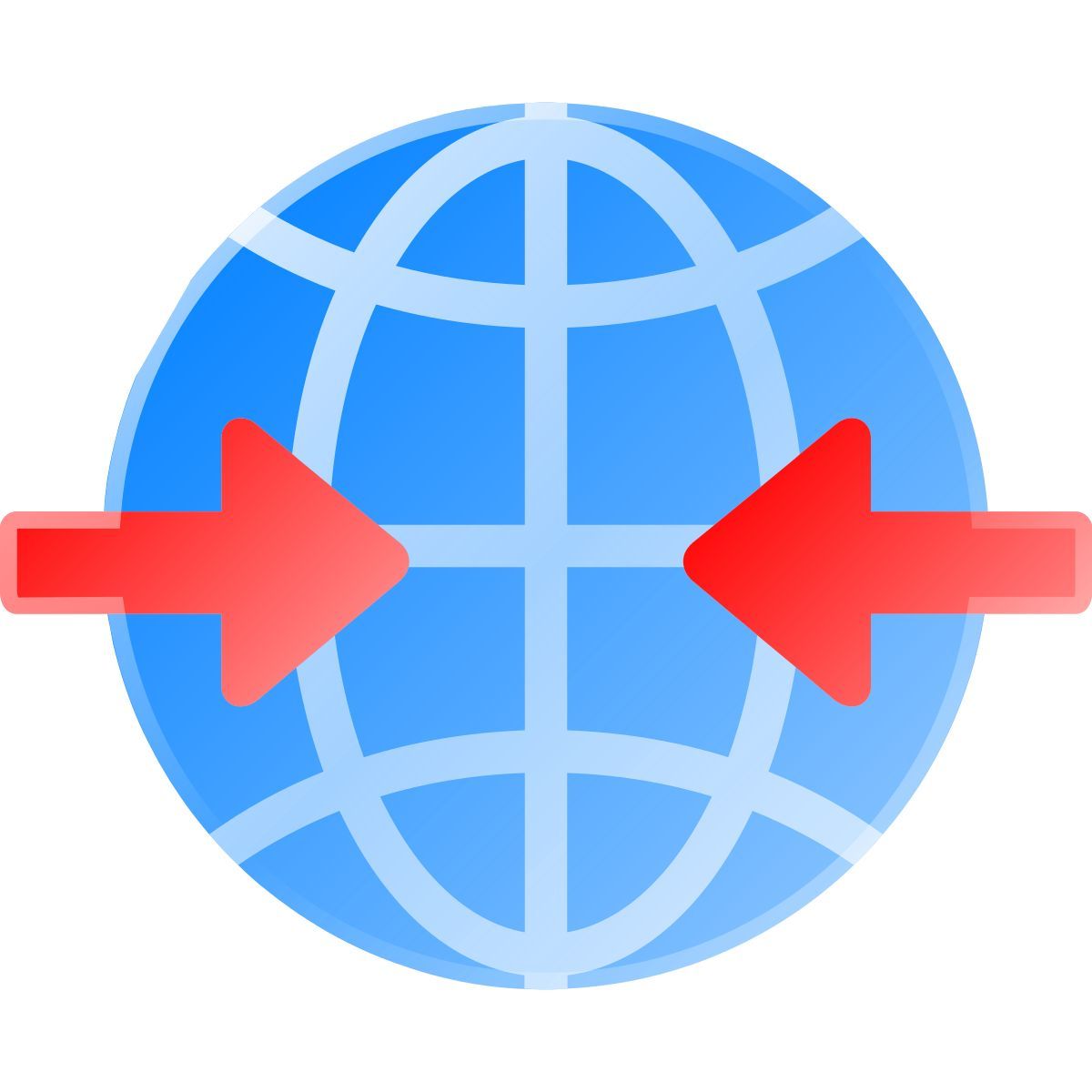 liquid glass color style meeting arrows globe icon