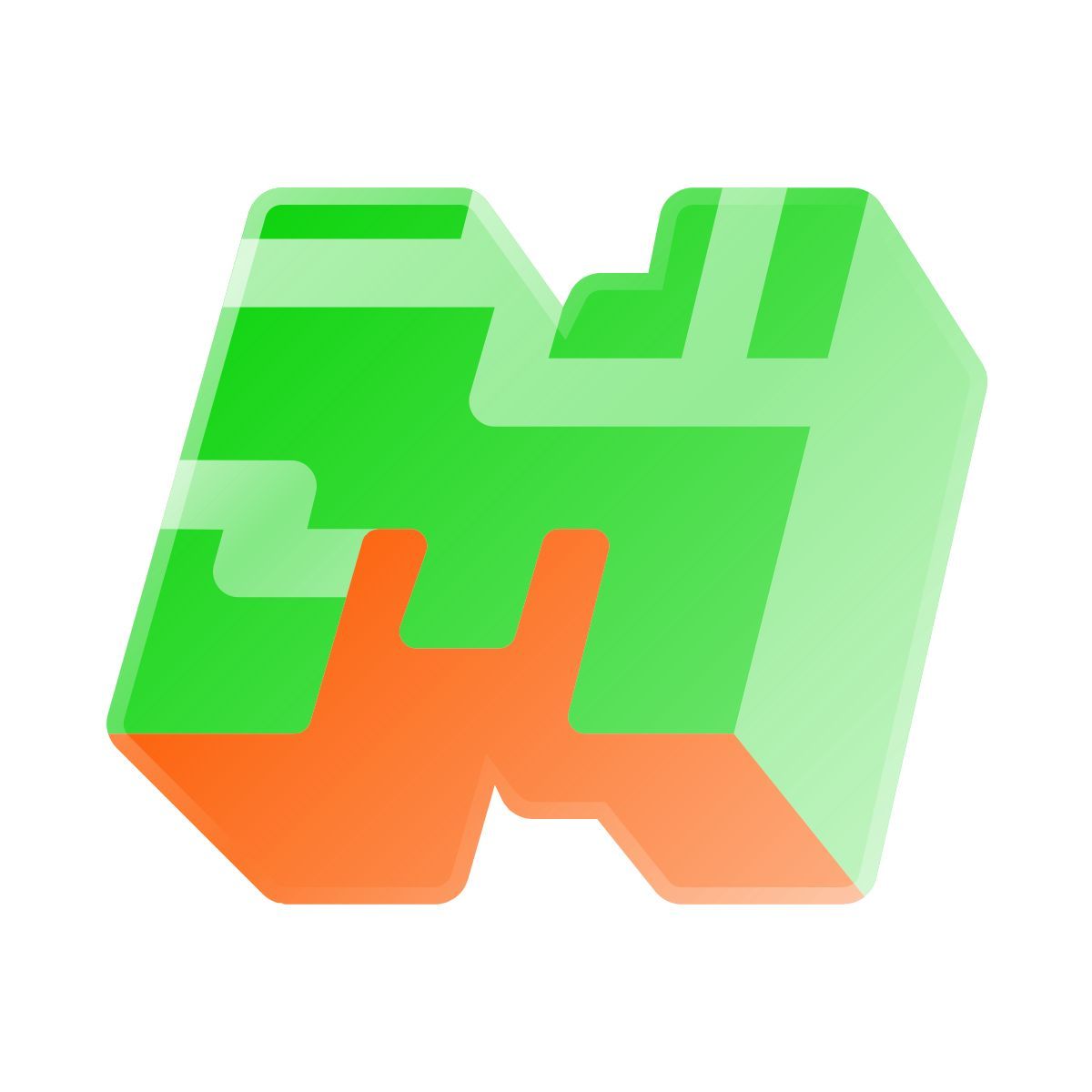 liquid glass color style minecraftのロゴ icon