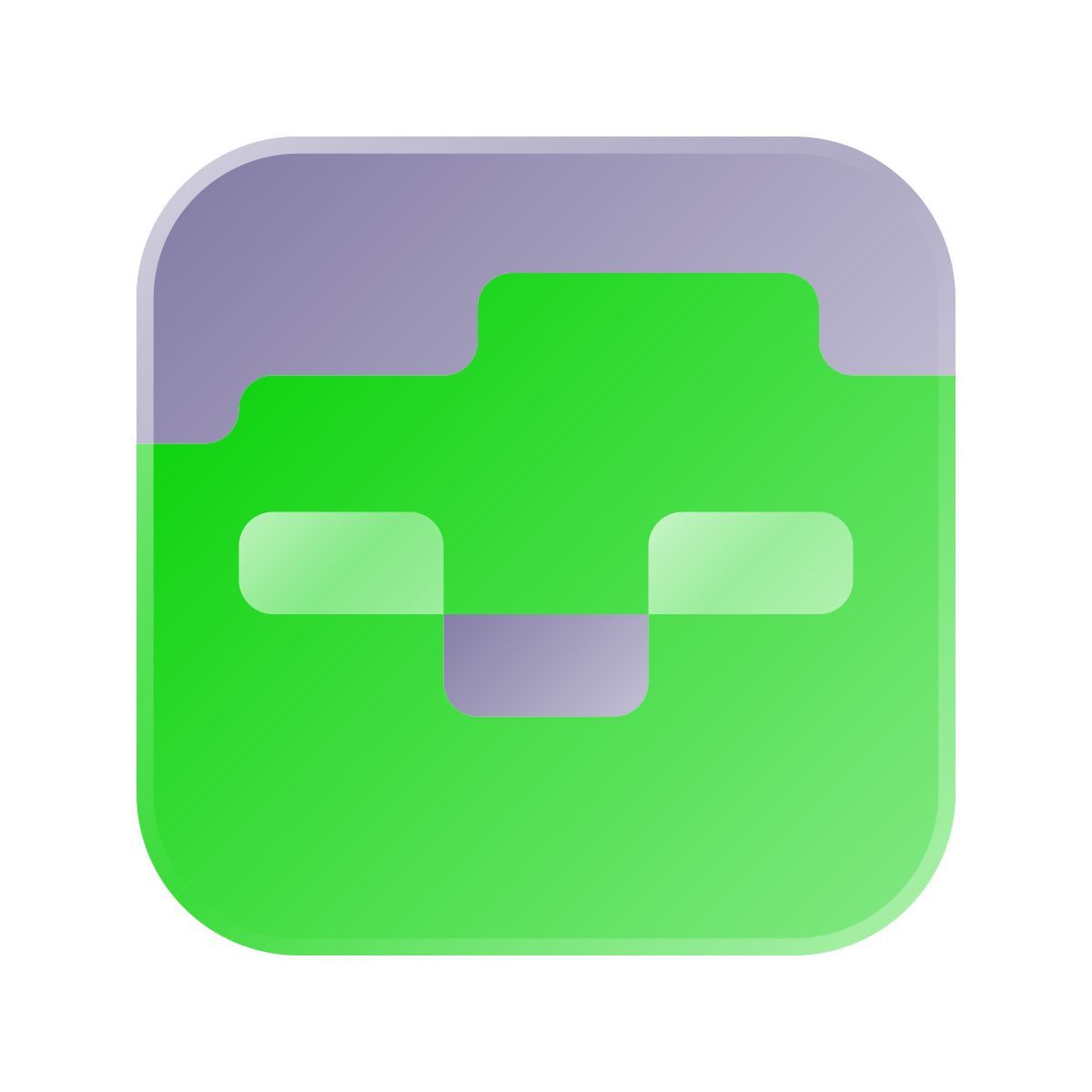 liquid glass color style zombie de minecraft icon