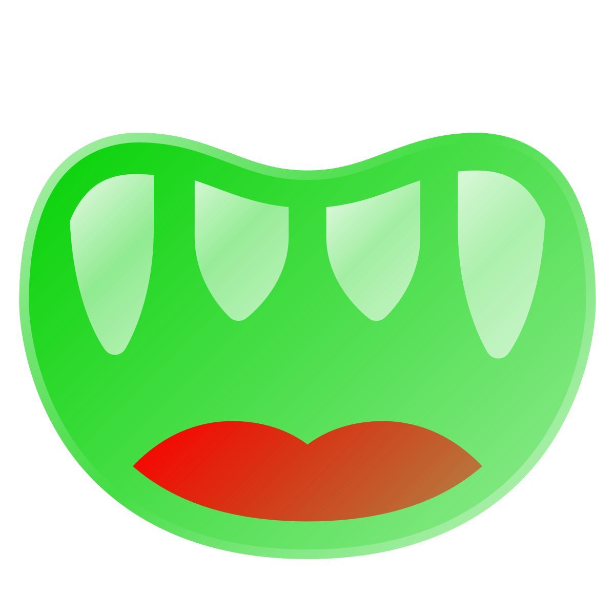 liquid glass color style monster mouth icon