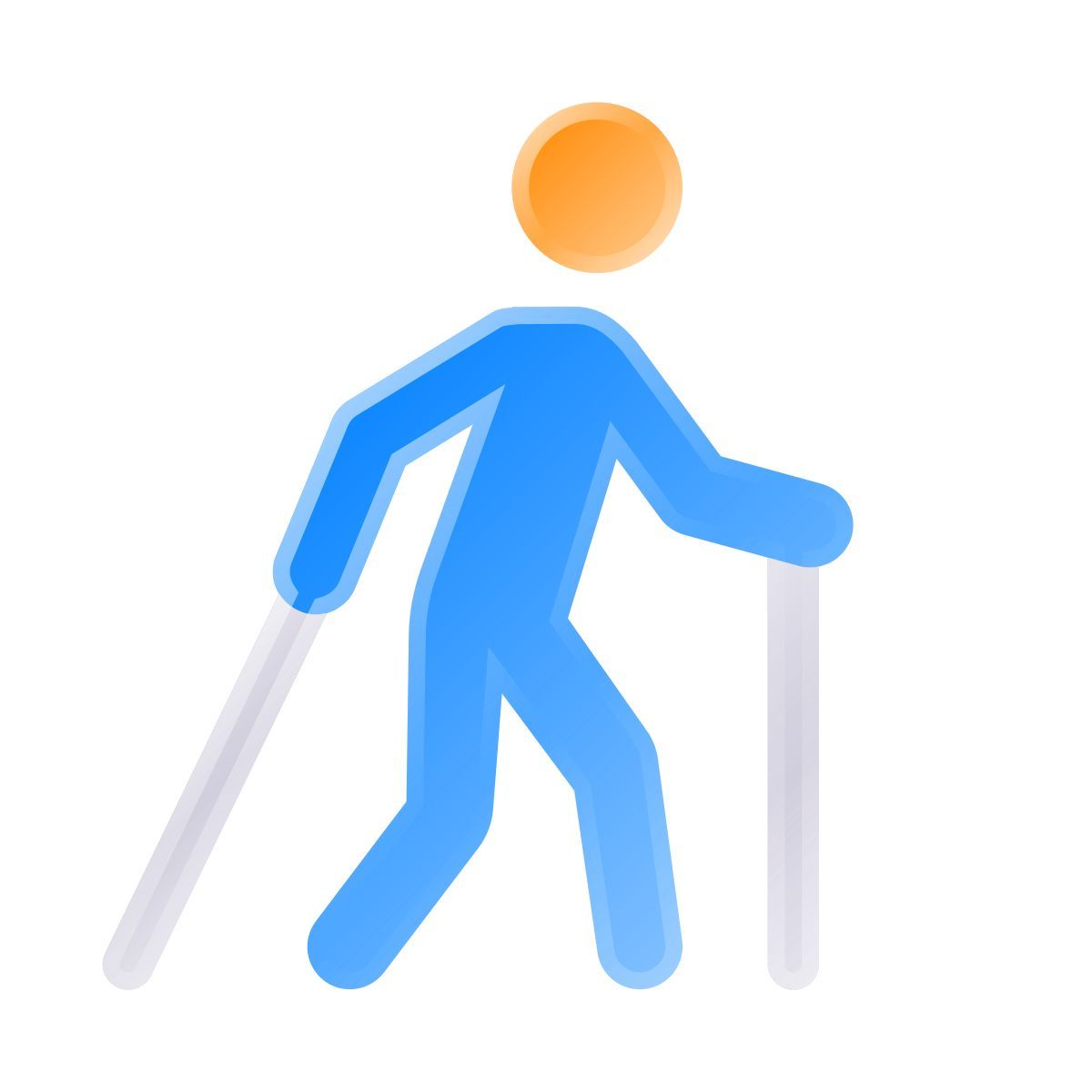 liquid glass color style nordic walking Icon