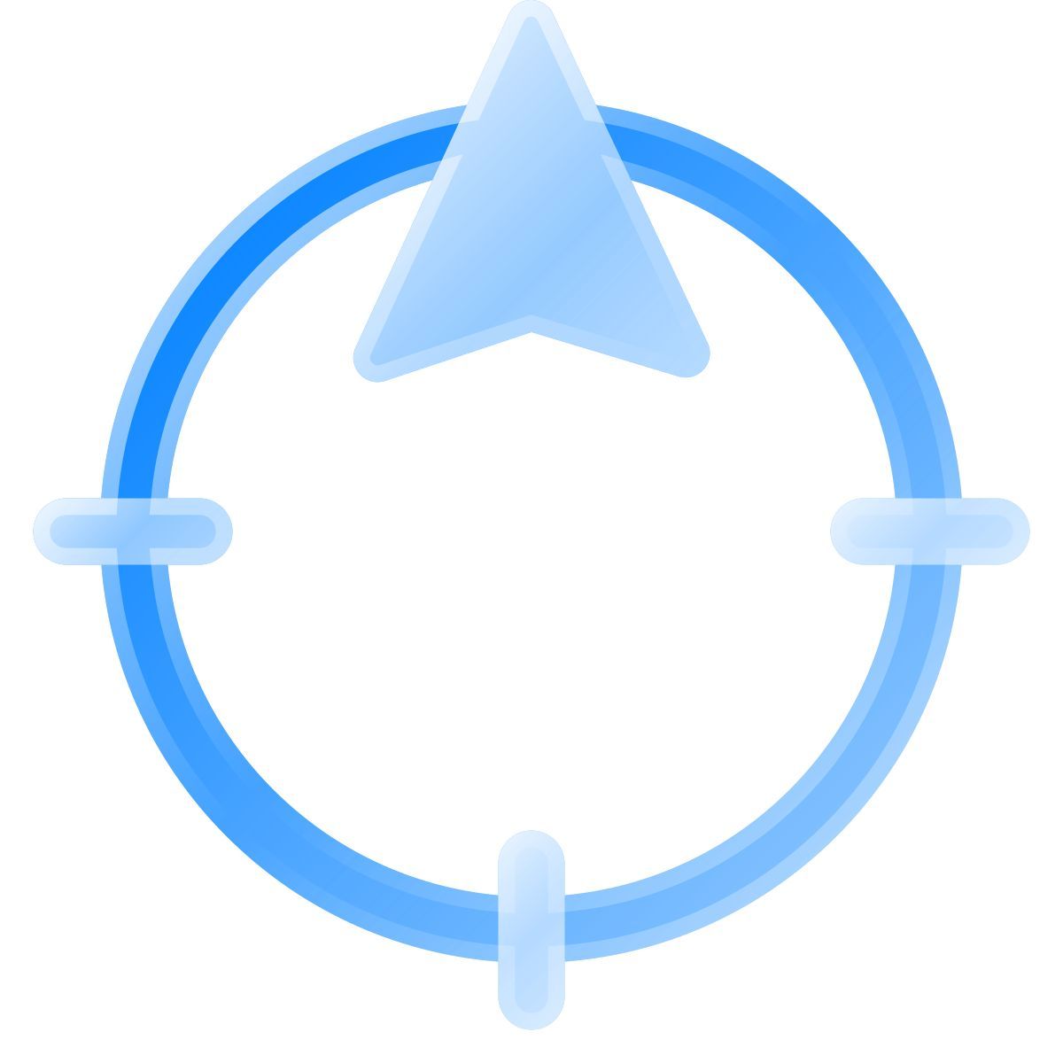 liquid glass color style north direction icon