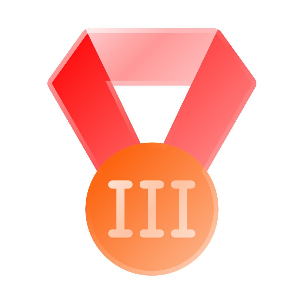 liquid glass color style bronze medal icon