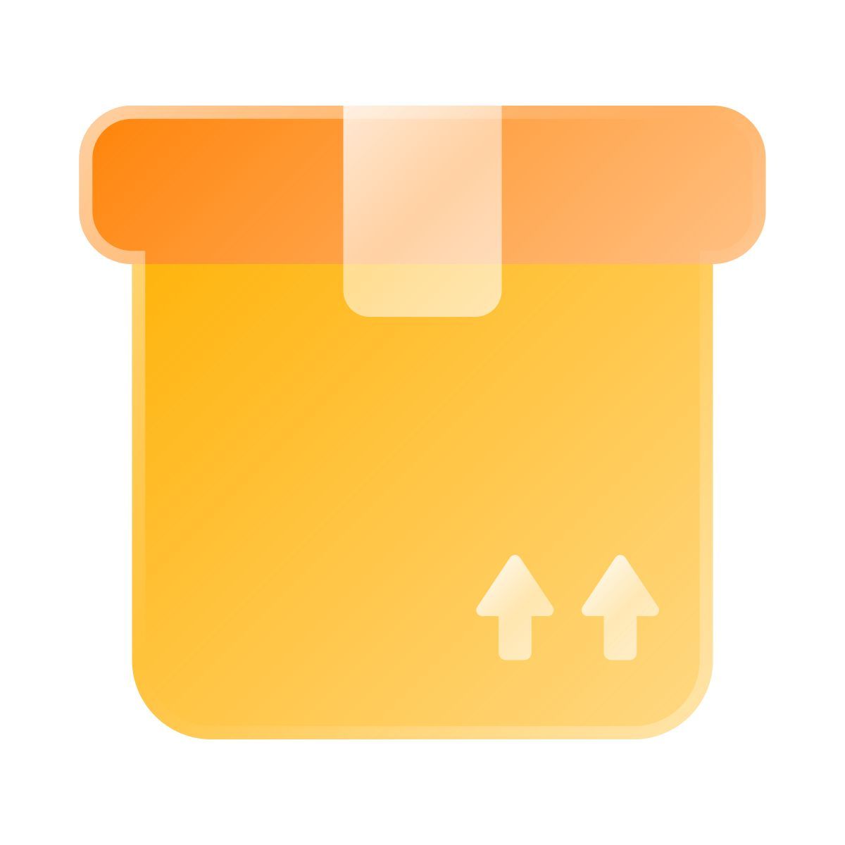 liquid glass color style package delivery logistics icon