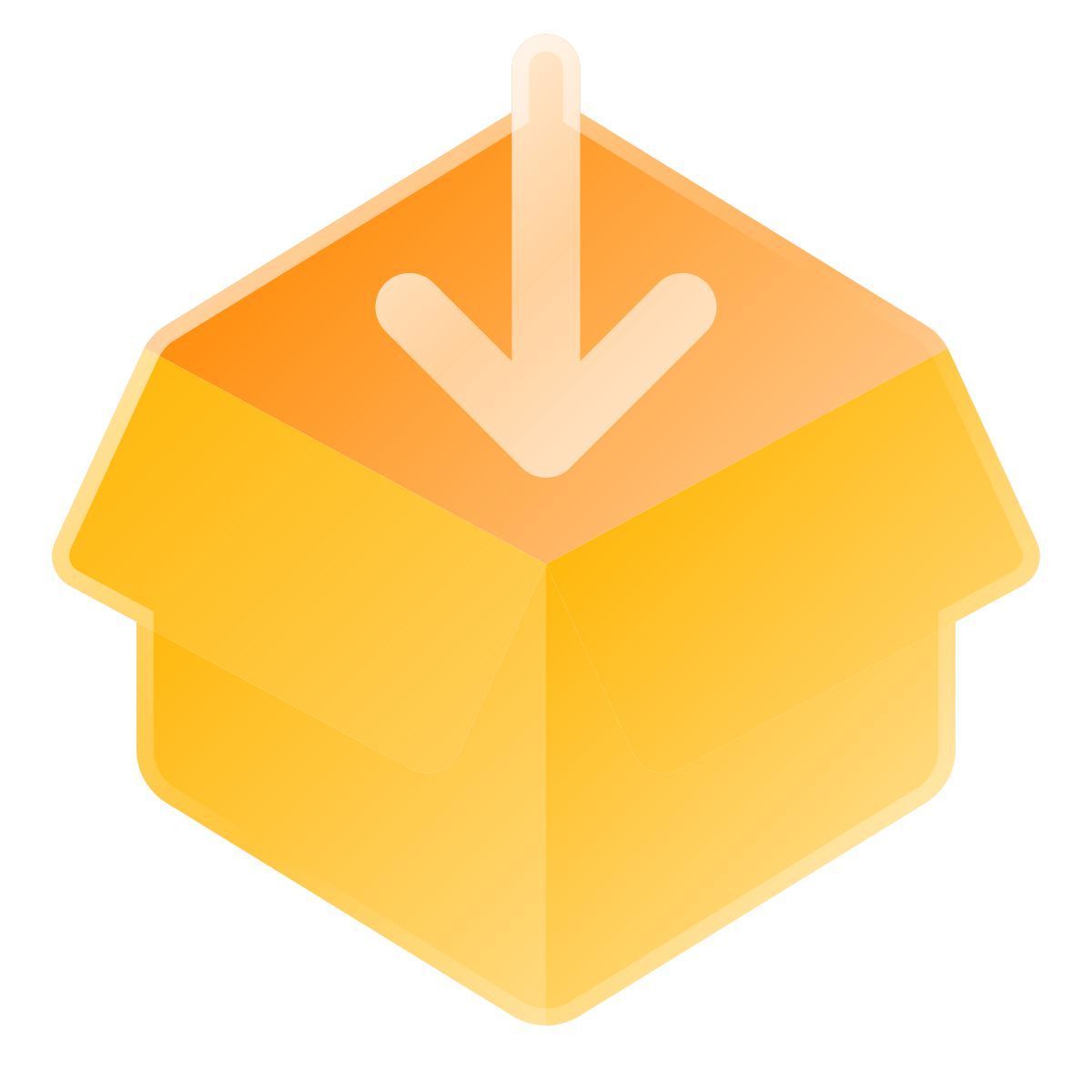 liquid glass color style embalagem icon