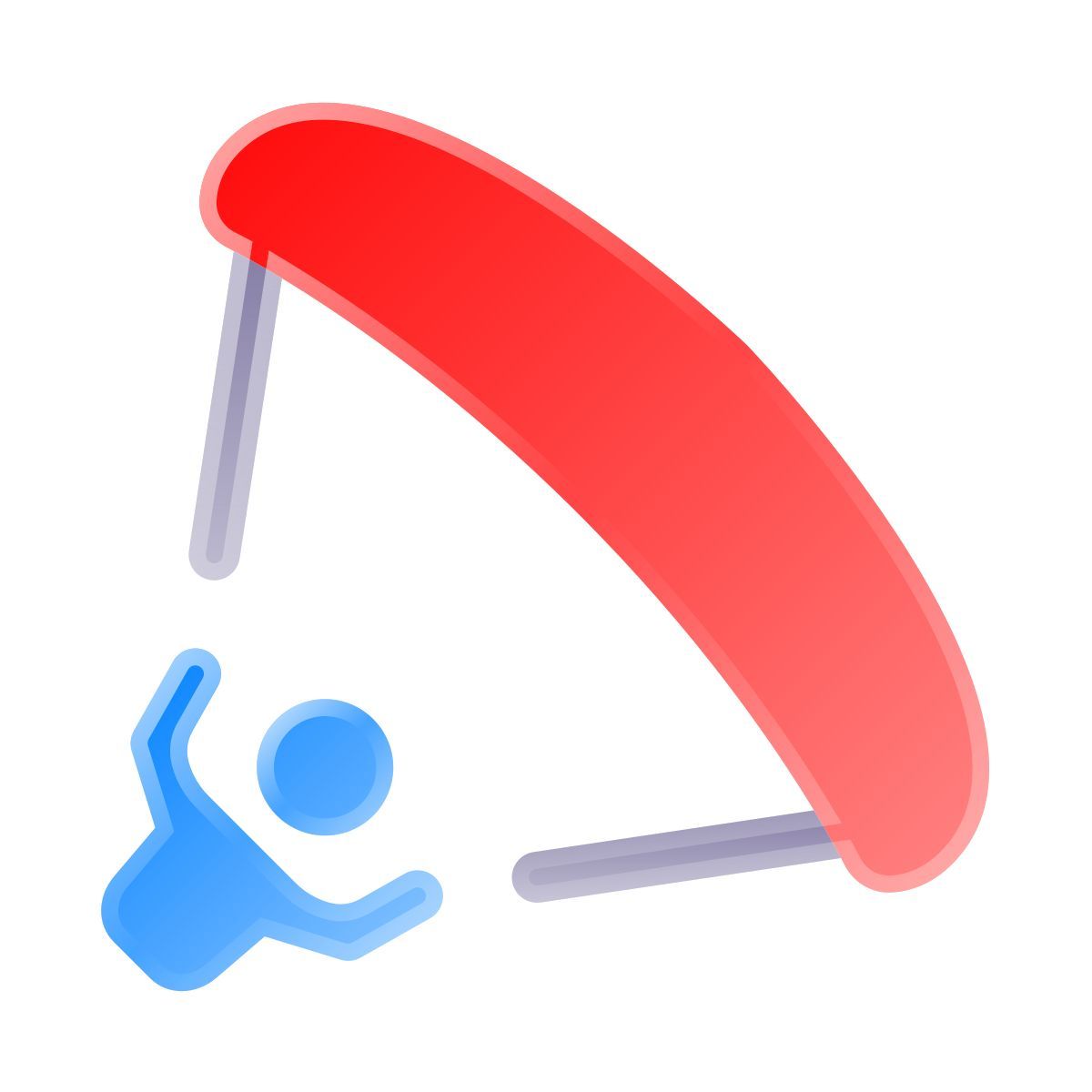liquid glass color style parapente icon