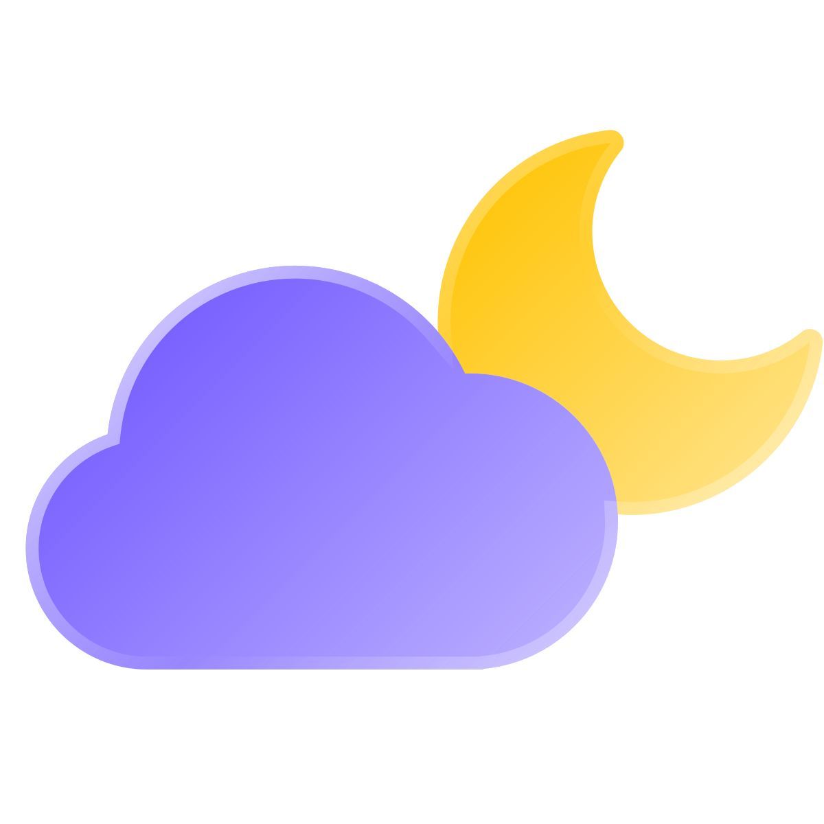 liquid glass color style noche parcialmente nublada icon