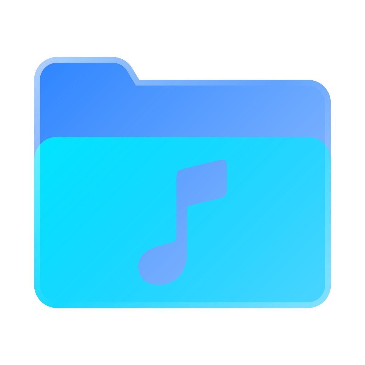 liquid glass color style music folder icon