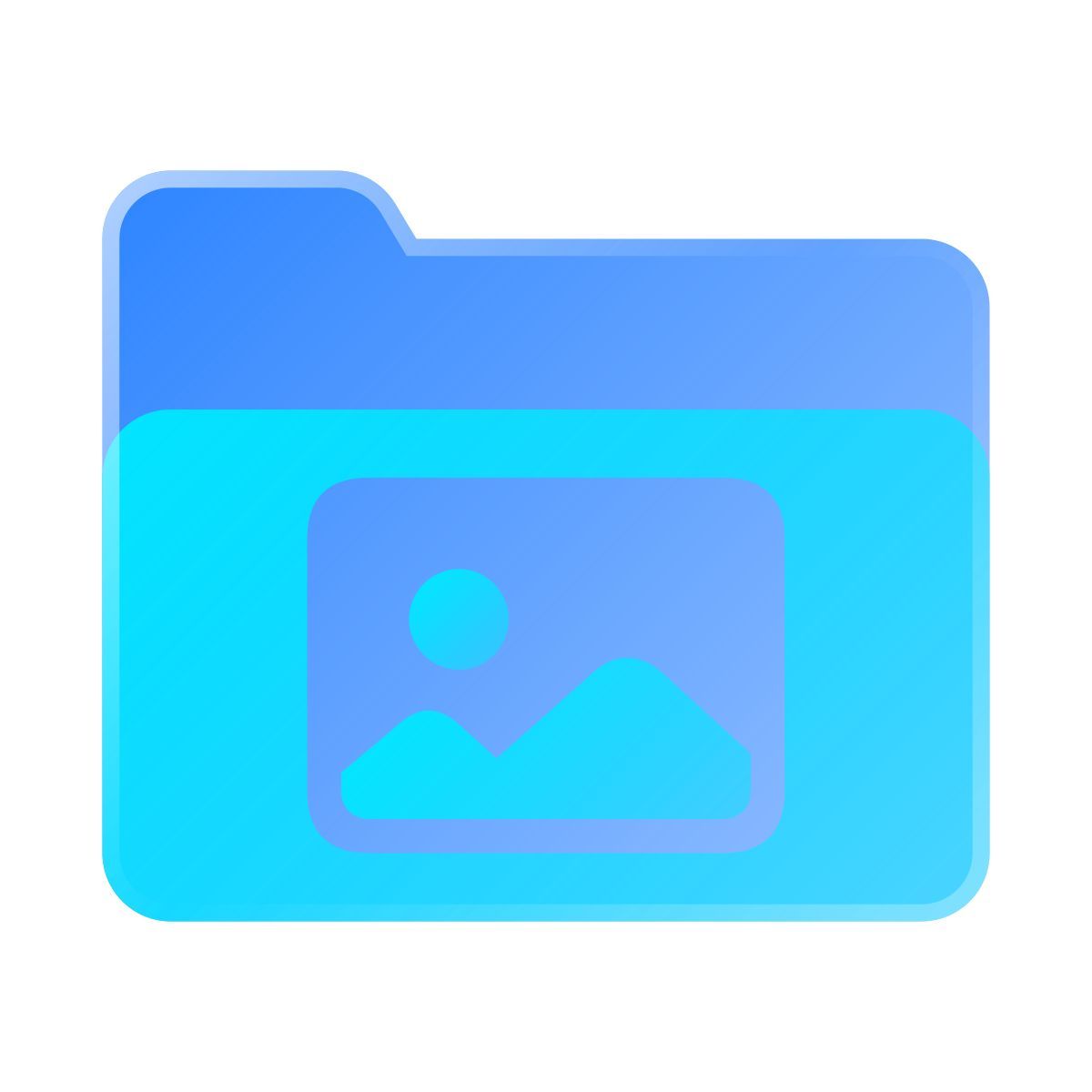 liquid glass color style pictures folder icon