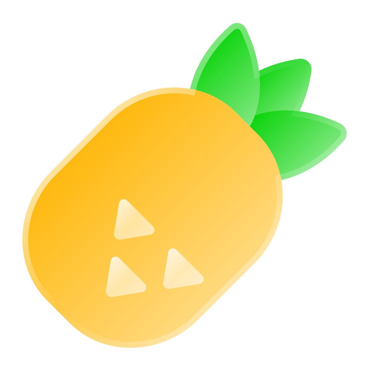 liquid glass color style pineapple icon