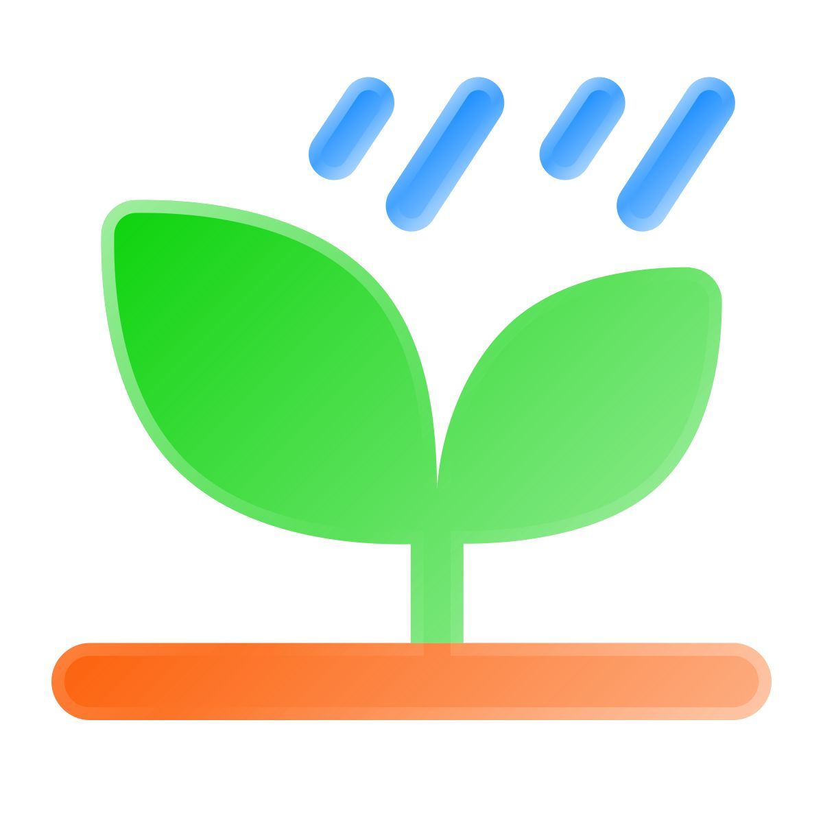 liquid glass color style planta sob chuva icon