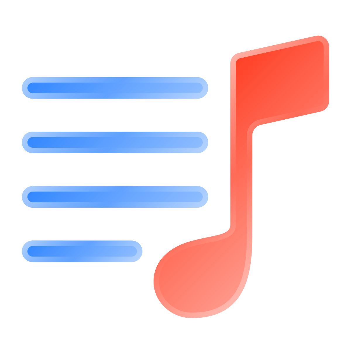 liquid glass color style wiedergabeliste icon