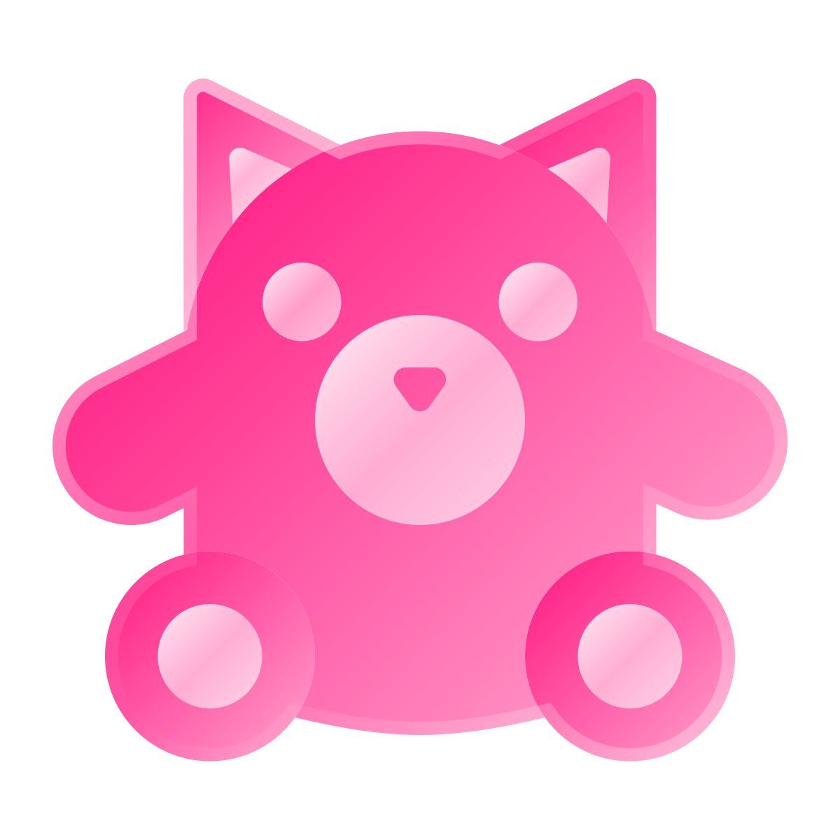 liquid glass color style peluche icon