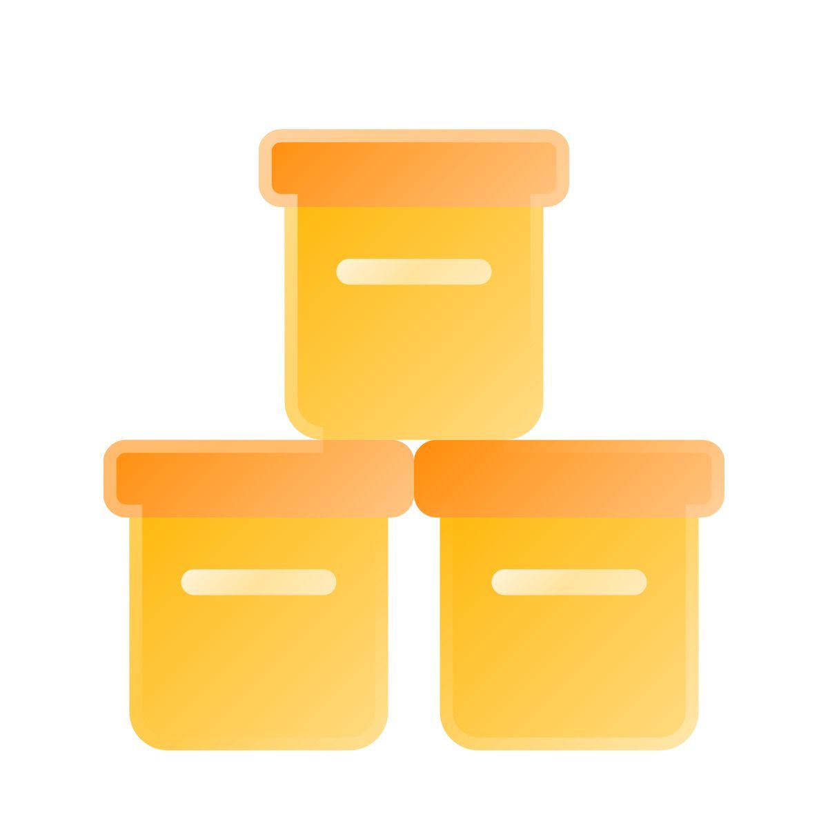 liquid glass color style pila di prodotti icon