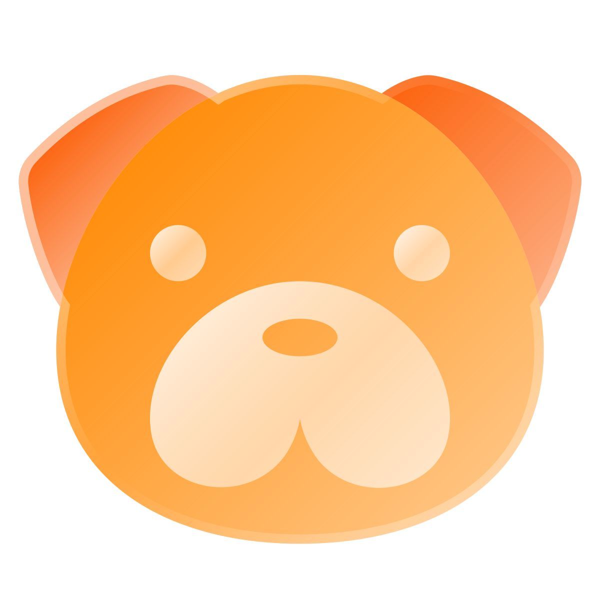 liquid glass color style pug icon