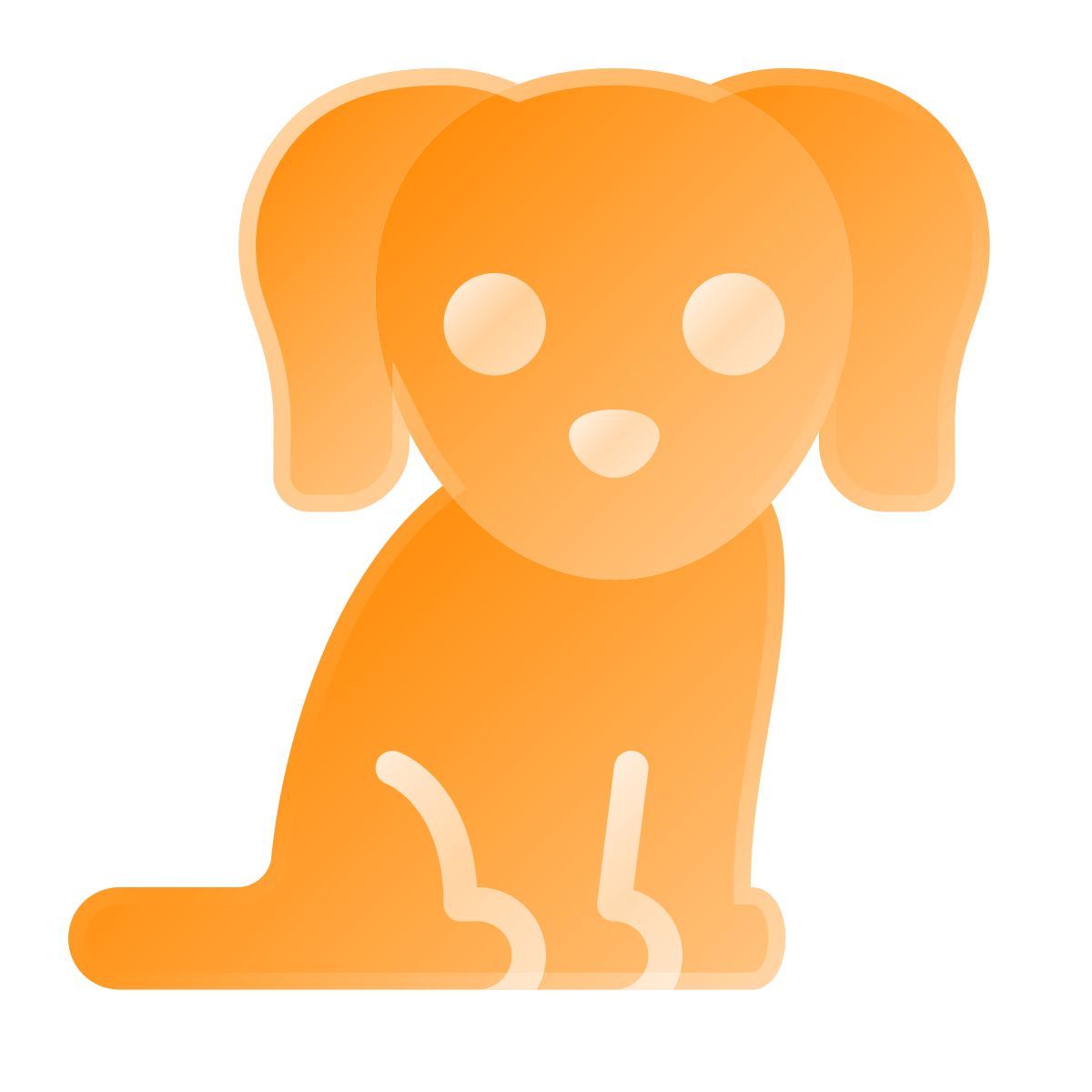 liquid glass color style 小狗 icon