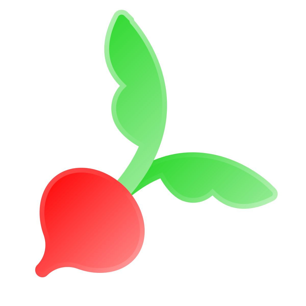 liquid glass color style radish icon