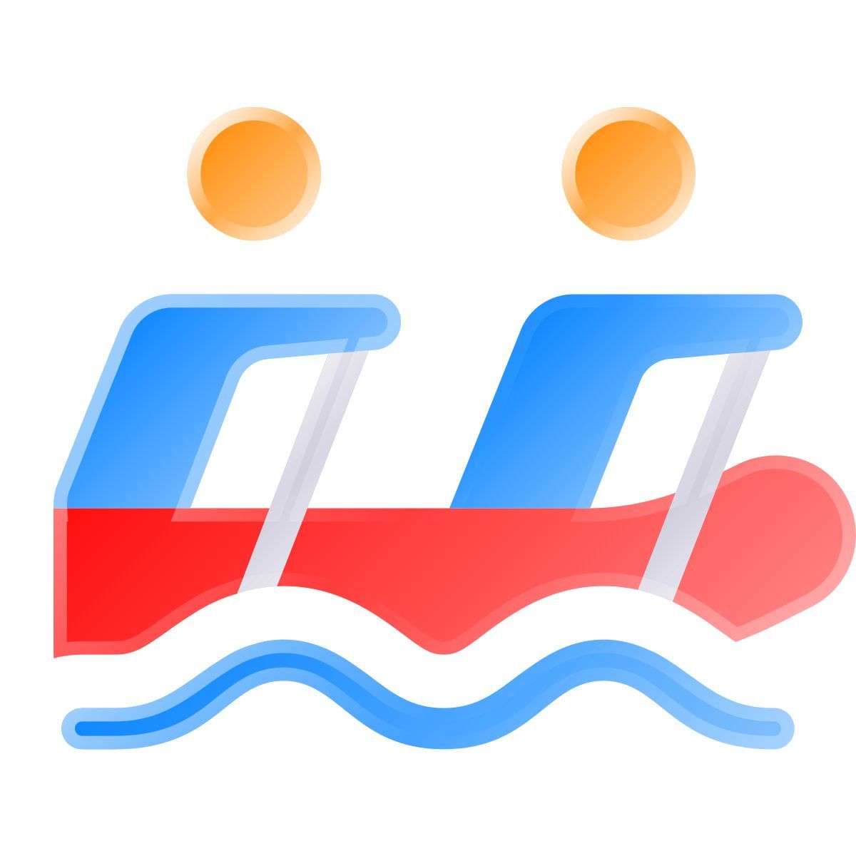 icon rafting liquid glass color estilo