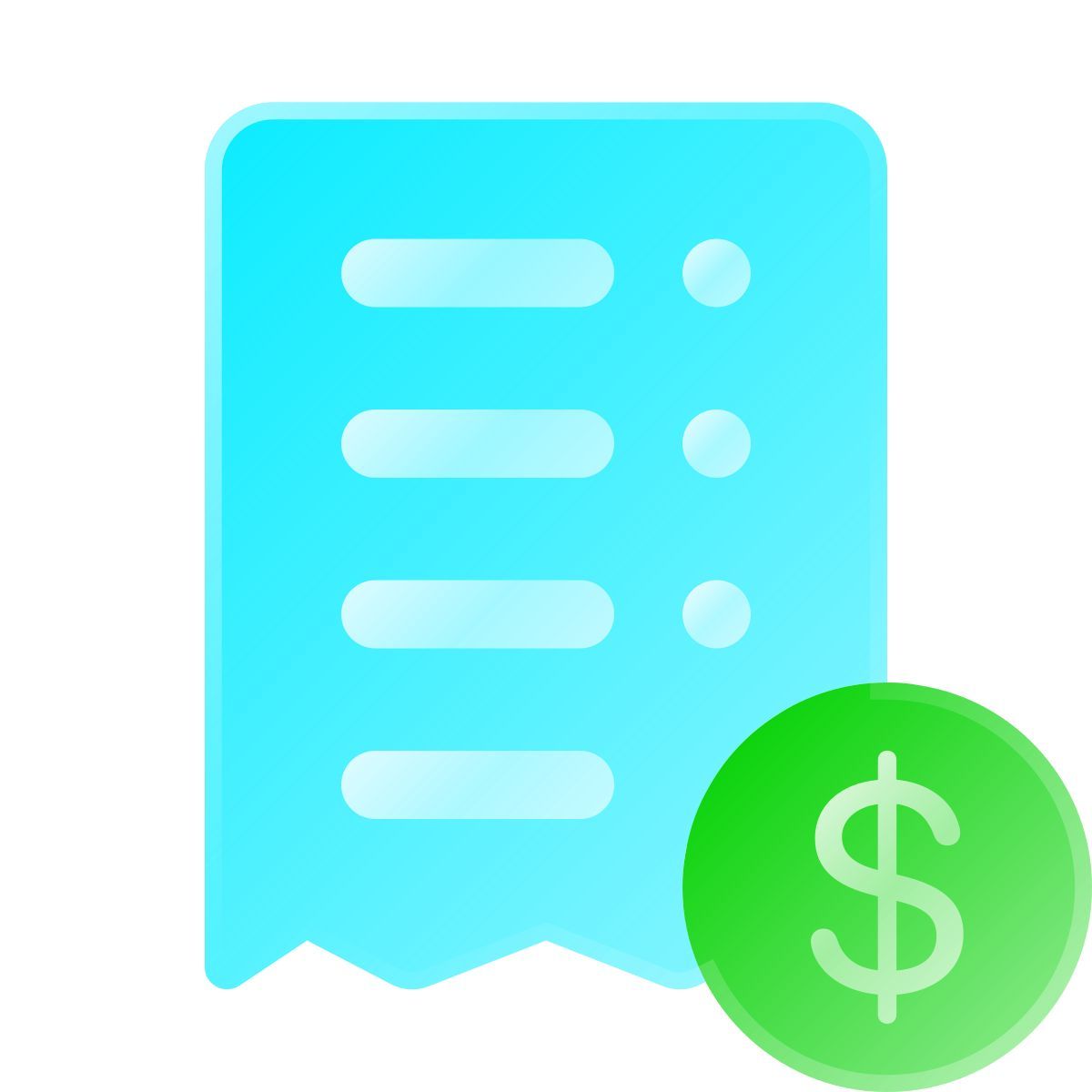 liquid glass color style dólar de recebimento icon