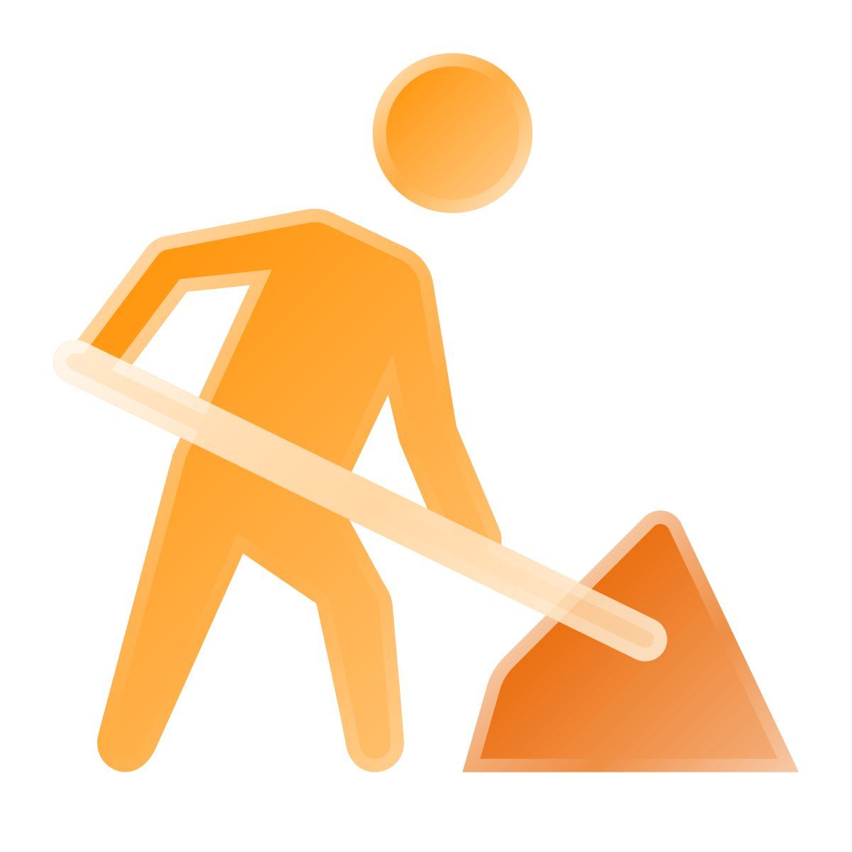 liquid glass color style 도로 노동자 icon