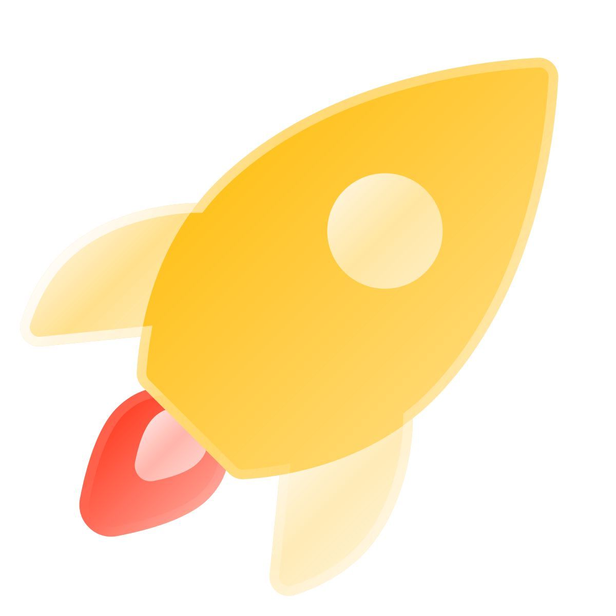 liquid glass color style fusée icon