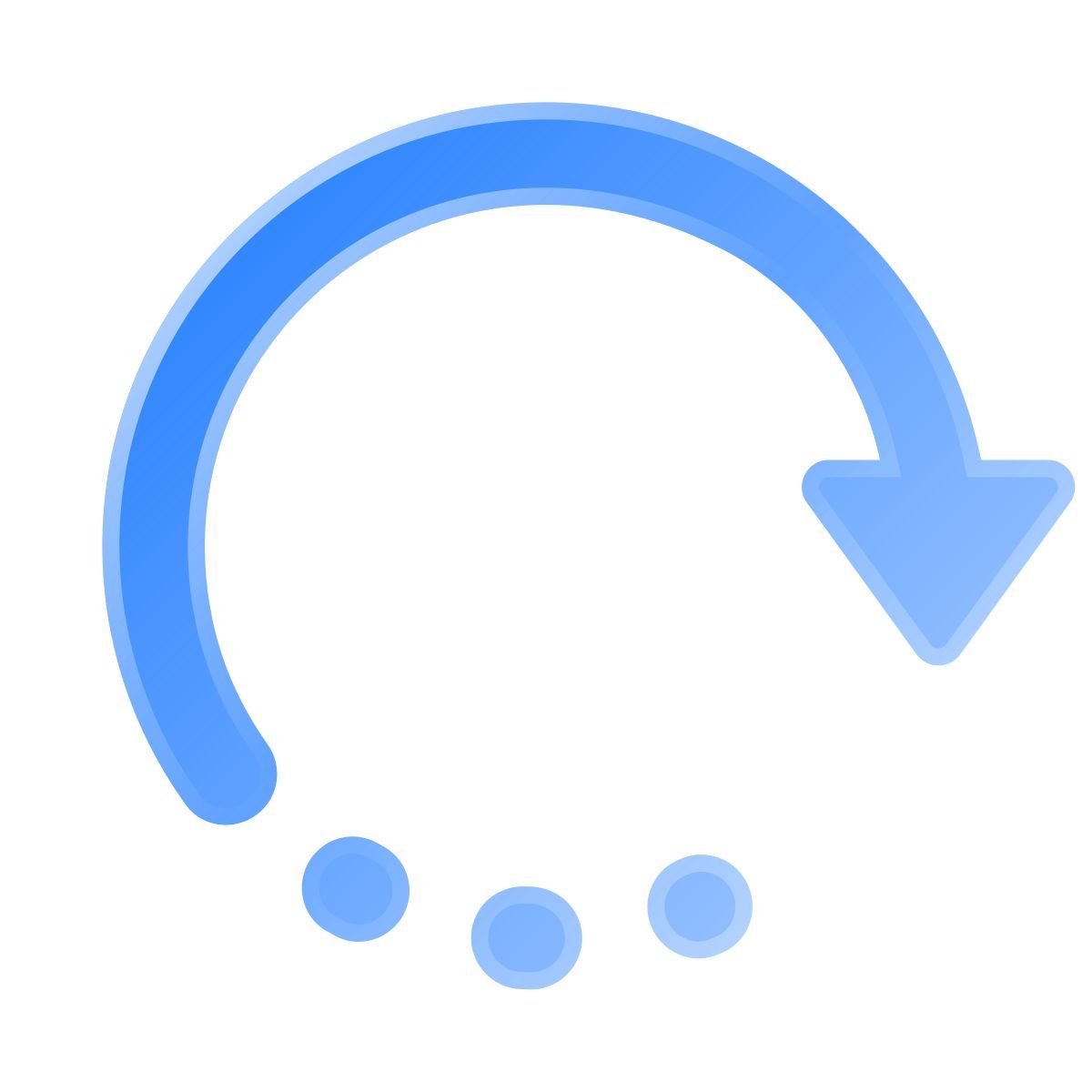 liquid glass color style 右に回転 icon