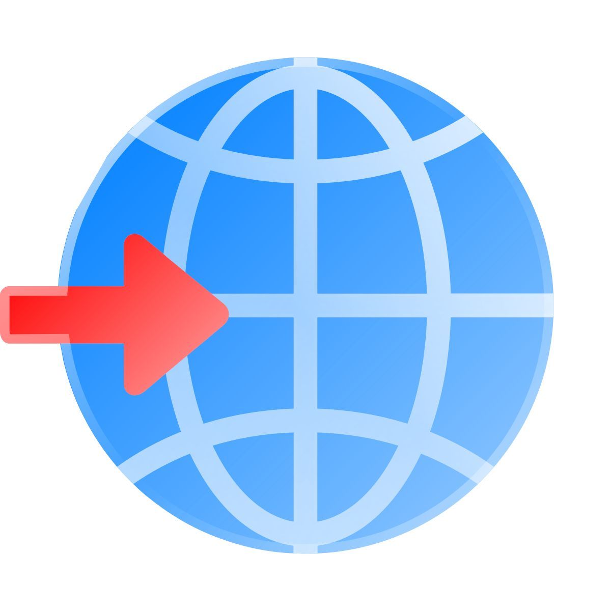 liquid glass color style rotating globe icon