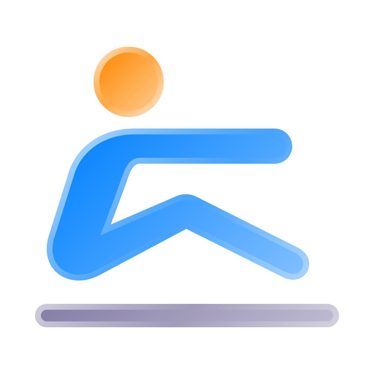 liquid glass color style rowing machine icon