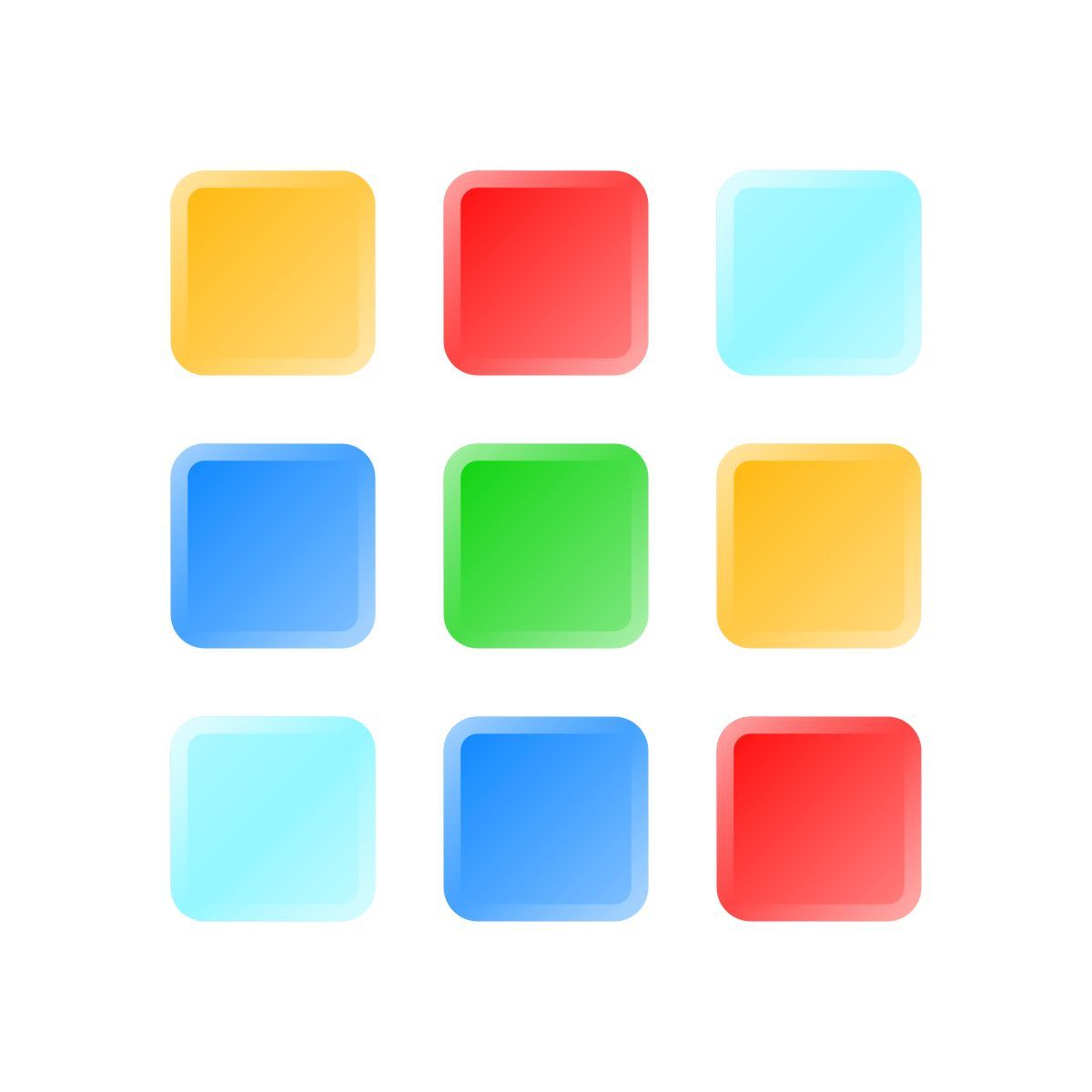 liquid glass color style cubo de rubik icon