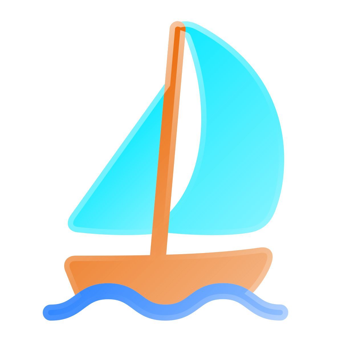 liquid glass color style 帆船 icon