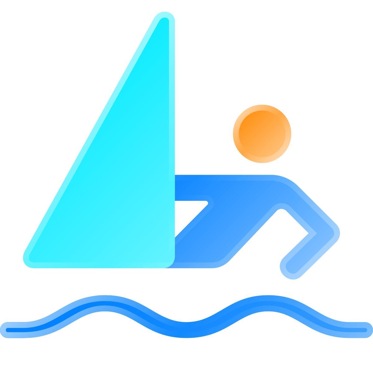 liquid glass color style 帆船 icon