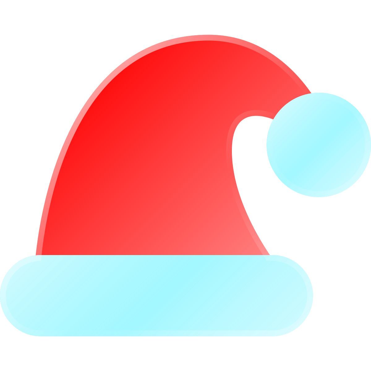 liquid glass color style santa hat icon