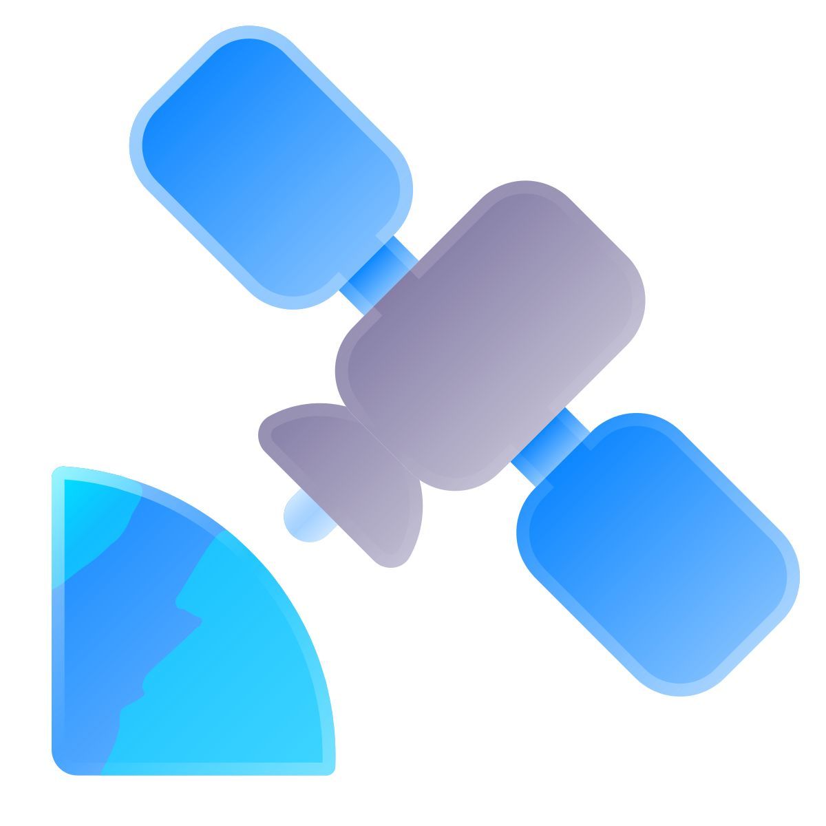 liquid glass color style satellite in orbit icon