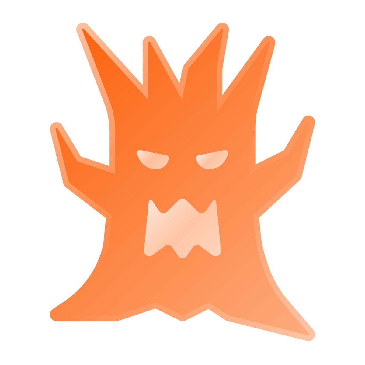 liquid glass color style scary tree icon