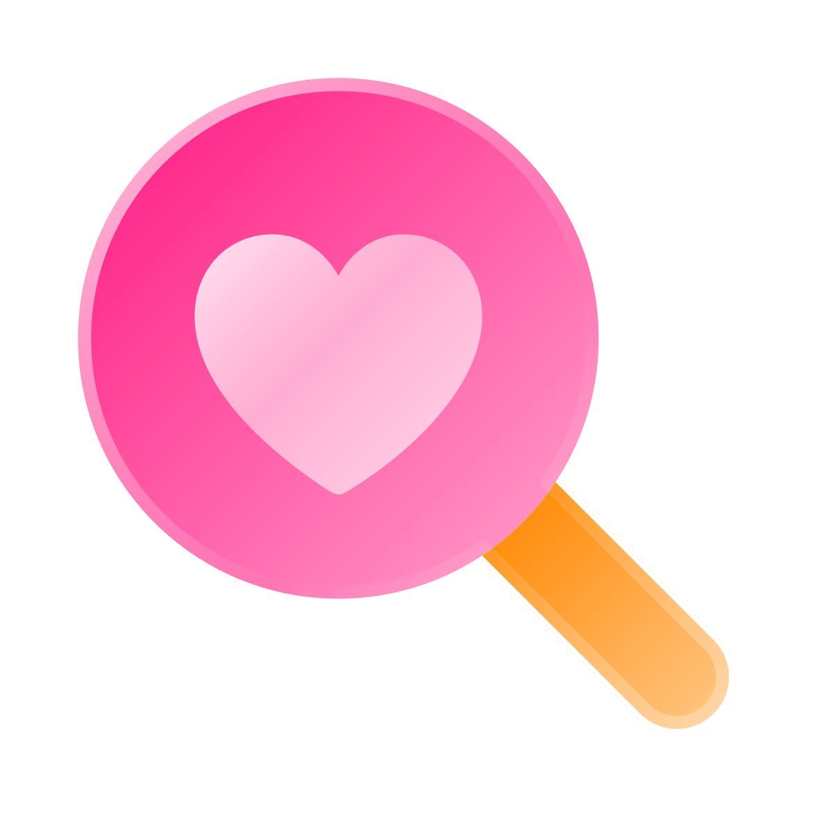 liquid glass color style search for love icon