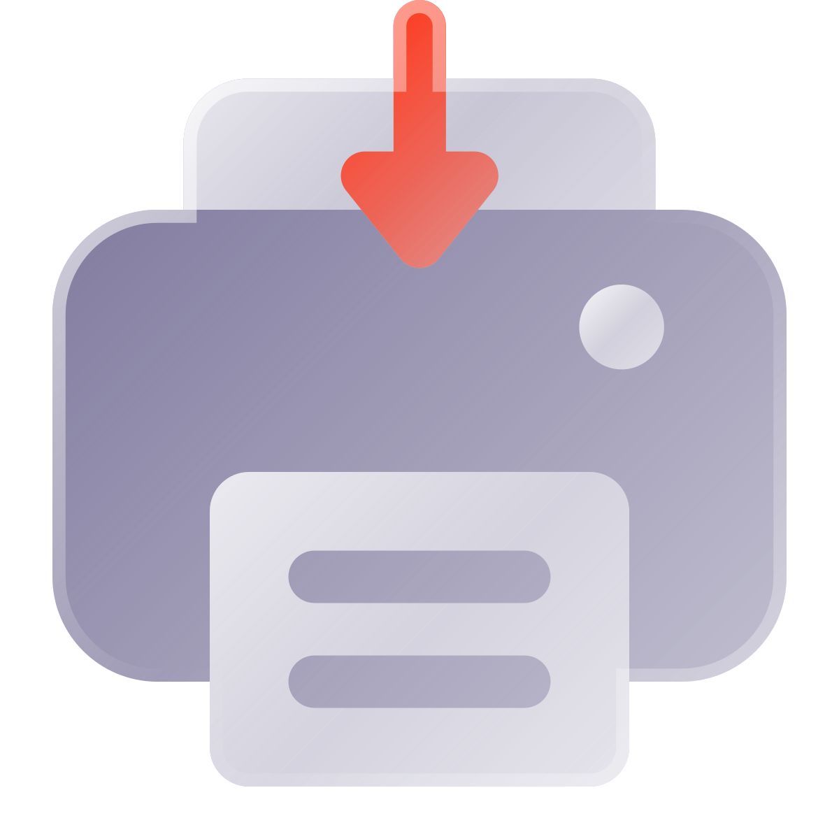 liquid glass color style envoyer à l'imprimante icon