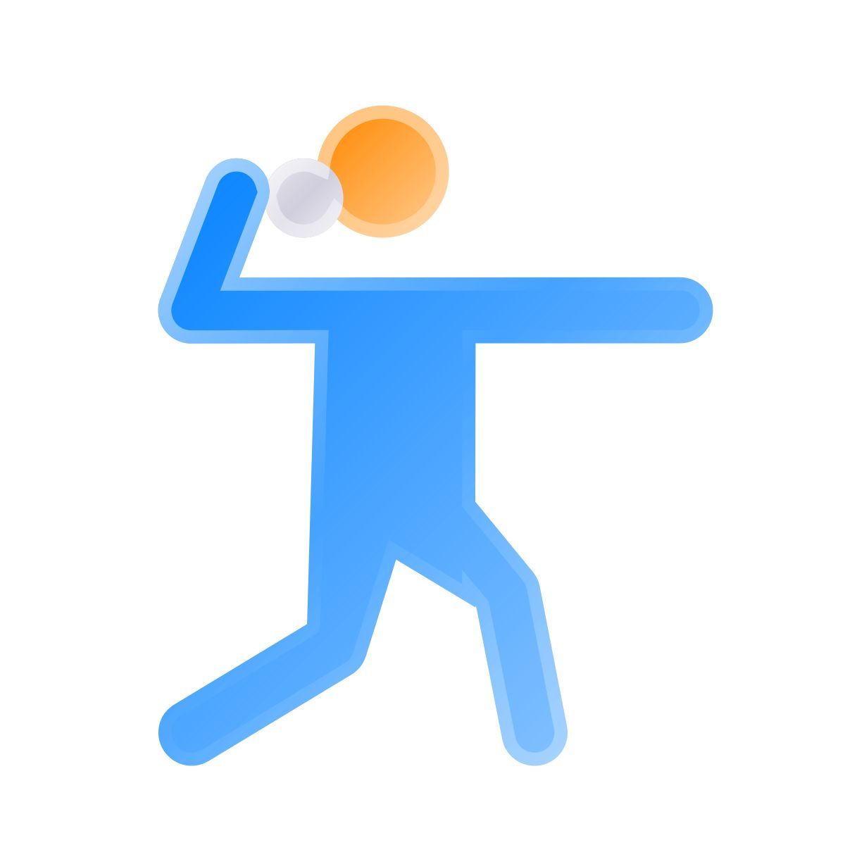 liquid glass color style shot put icon