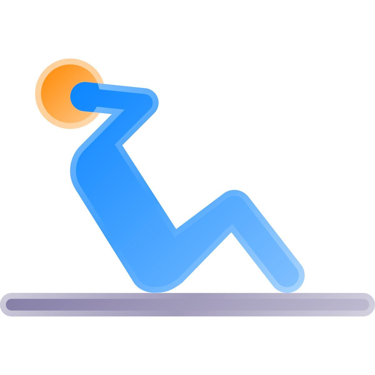 liquid glass color style 윗몸 일으키기 icon
