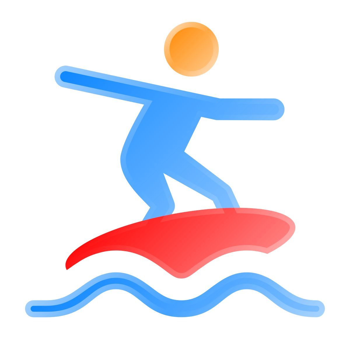 liquid glass color style skimboarding icon