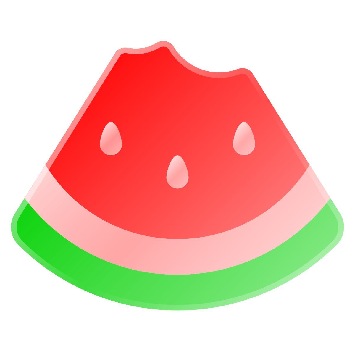 liquid glass color style slice of watermelon icon