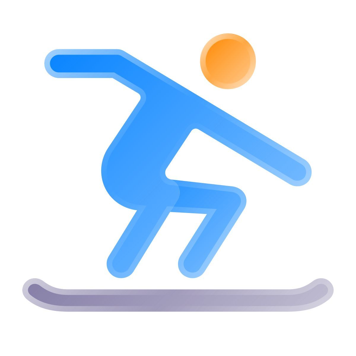 liquid glass color style snowboard icon