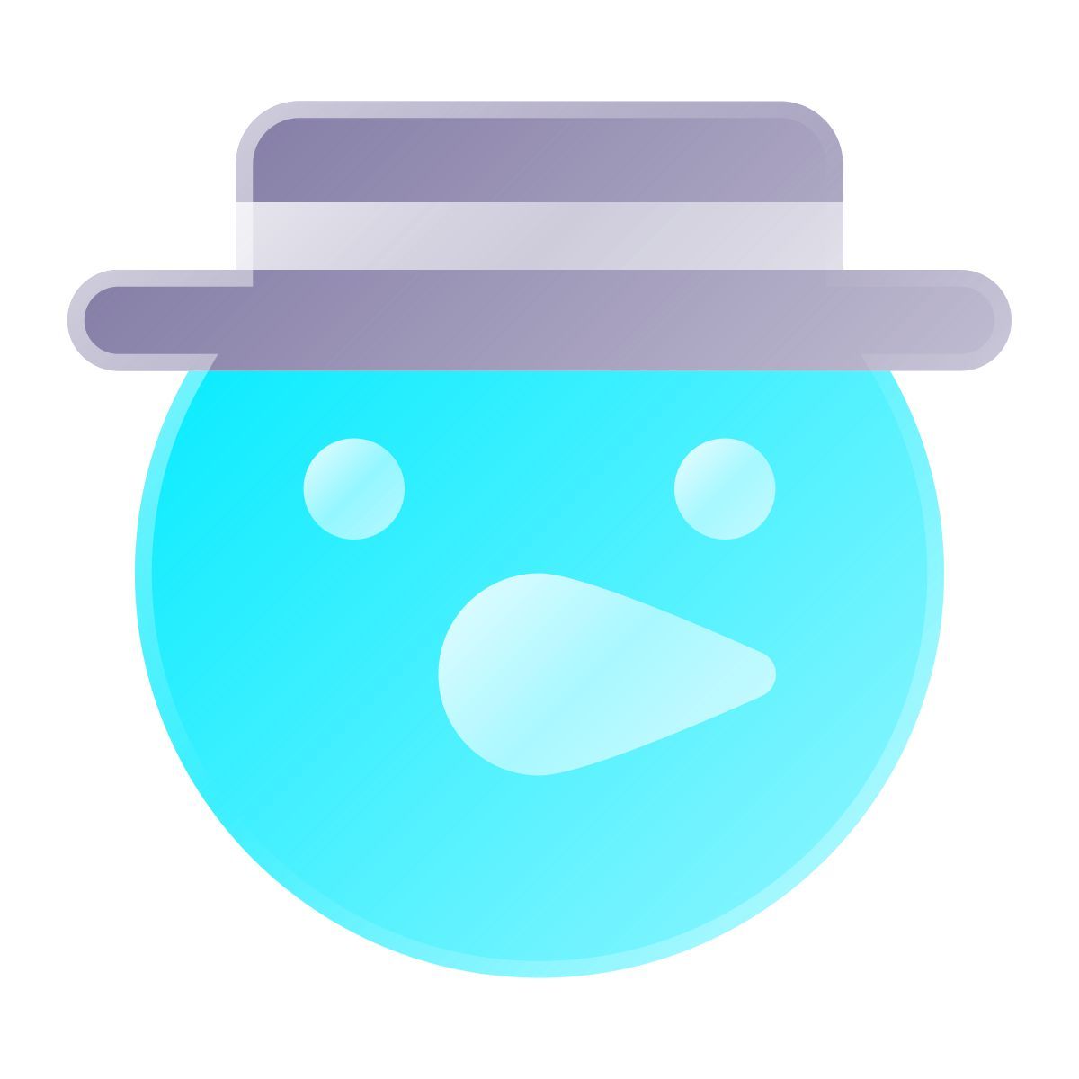 liquid glass color style snowman icon