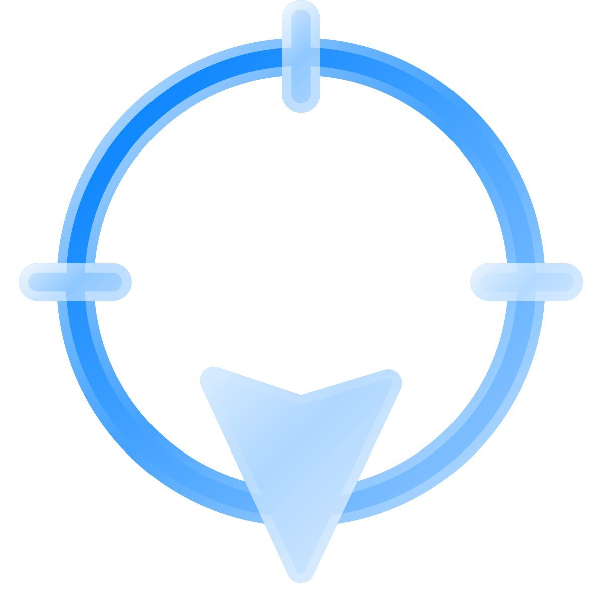 liquid glass color style south direction icon