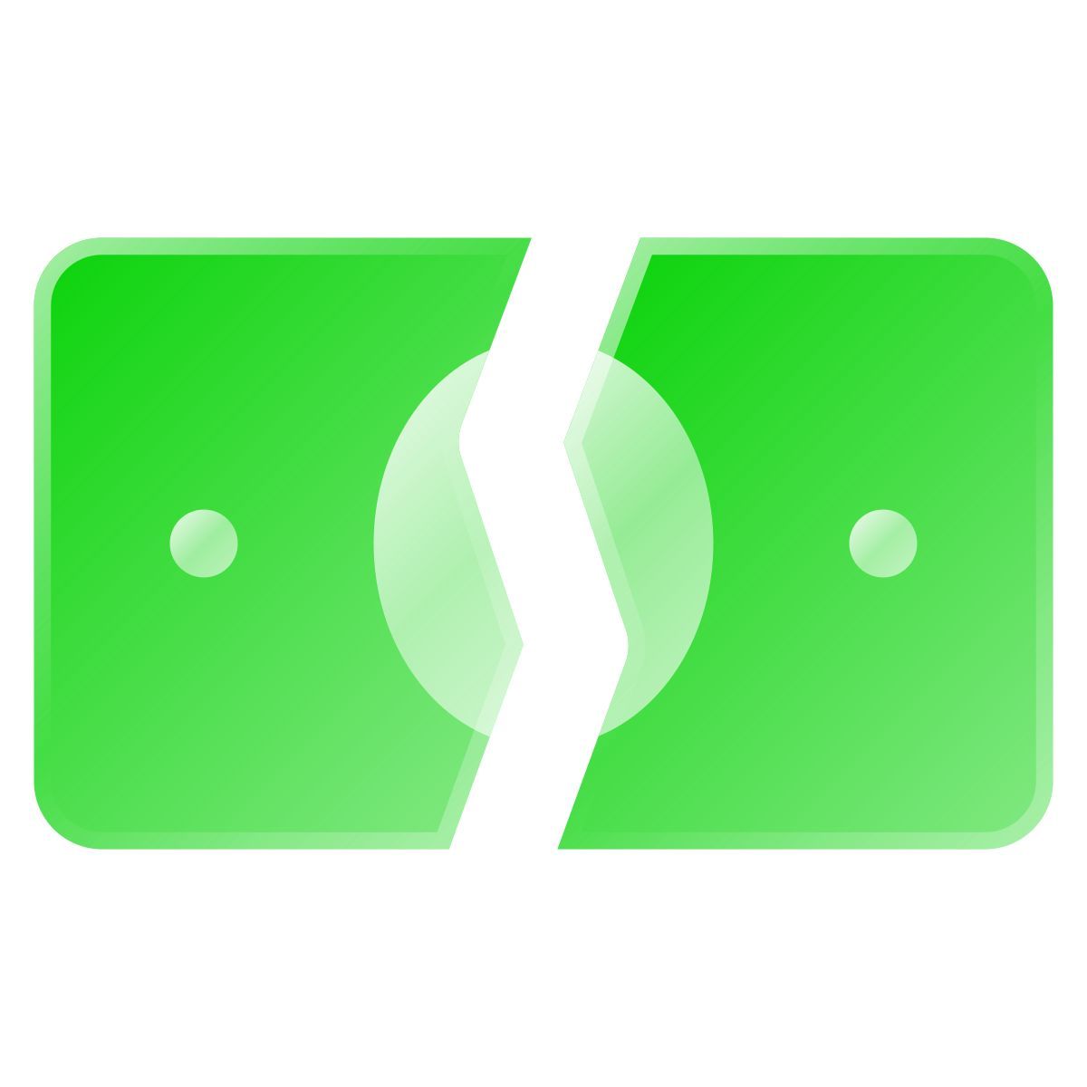 liquid glass color style split money icon