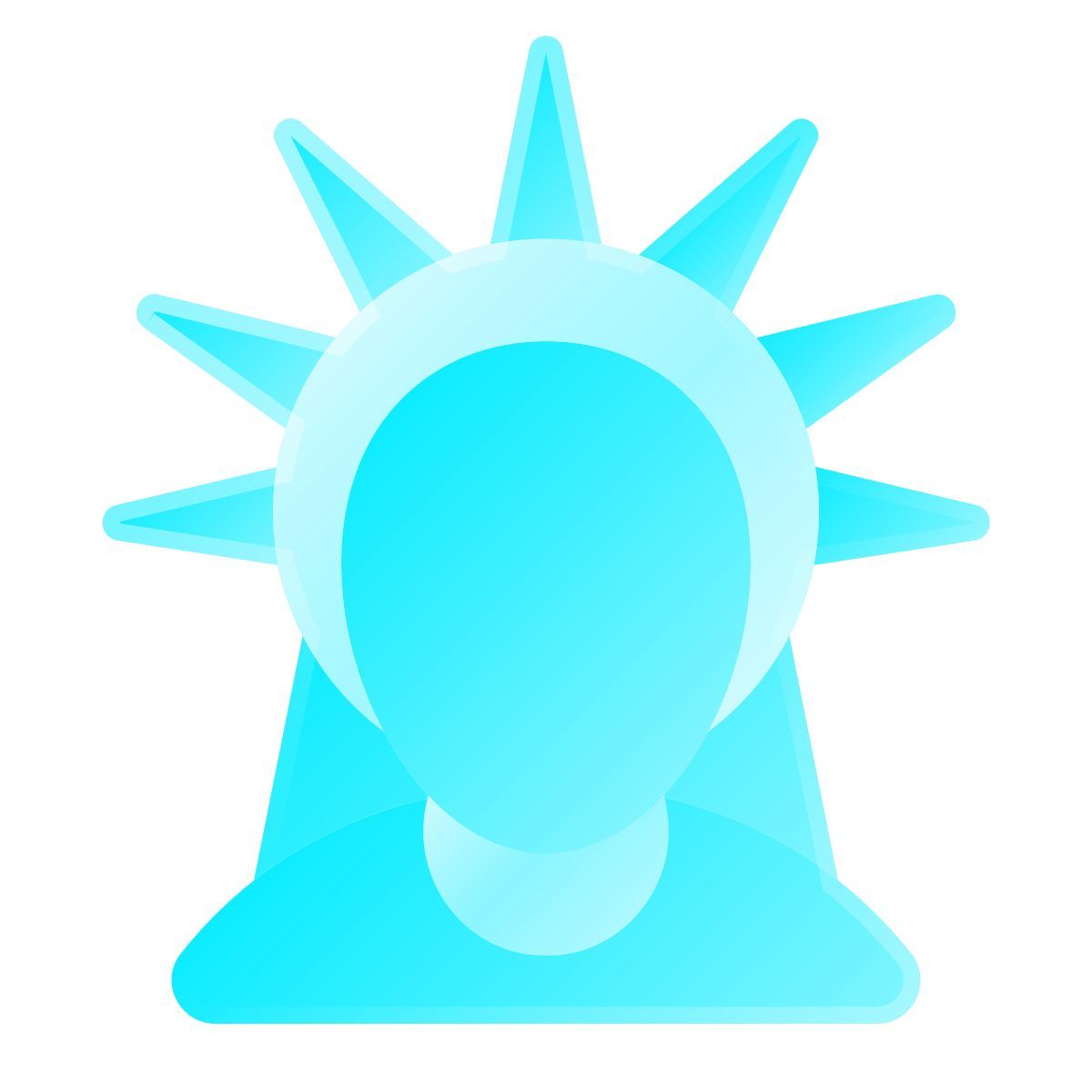 liquid glass color style 自由女神像 icon