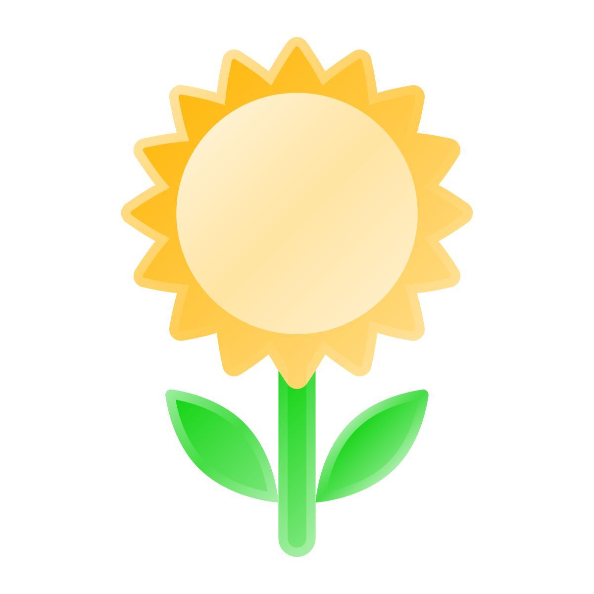 liquid glass color style sunflower icon