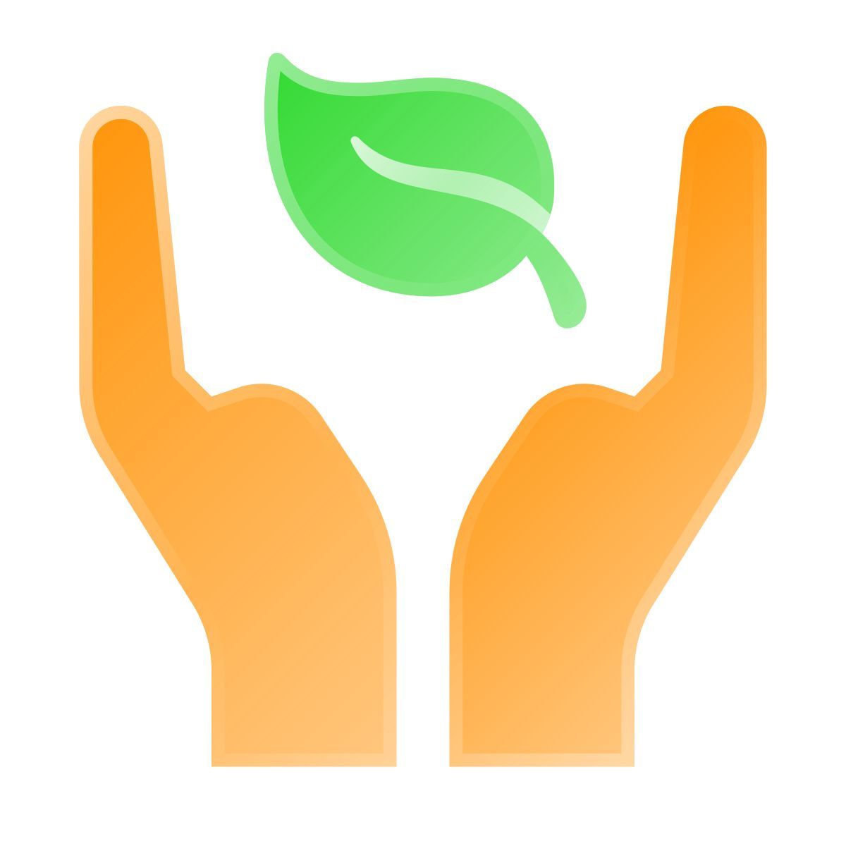 liquid glass color style hands and leaf icon