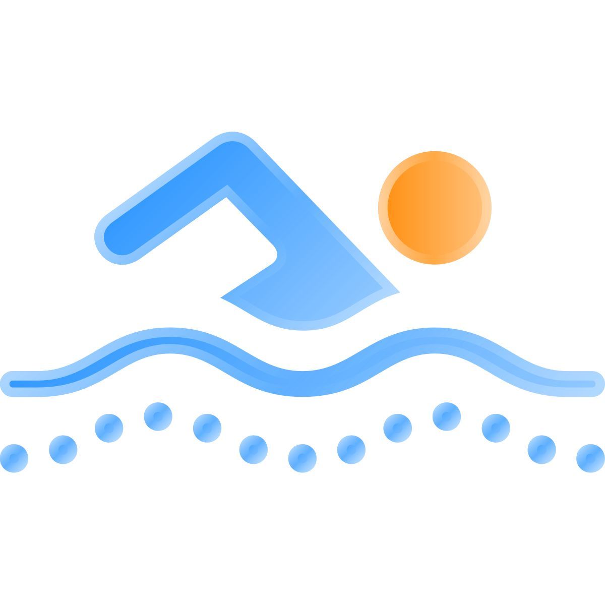 liquid glass color style natación icon