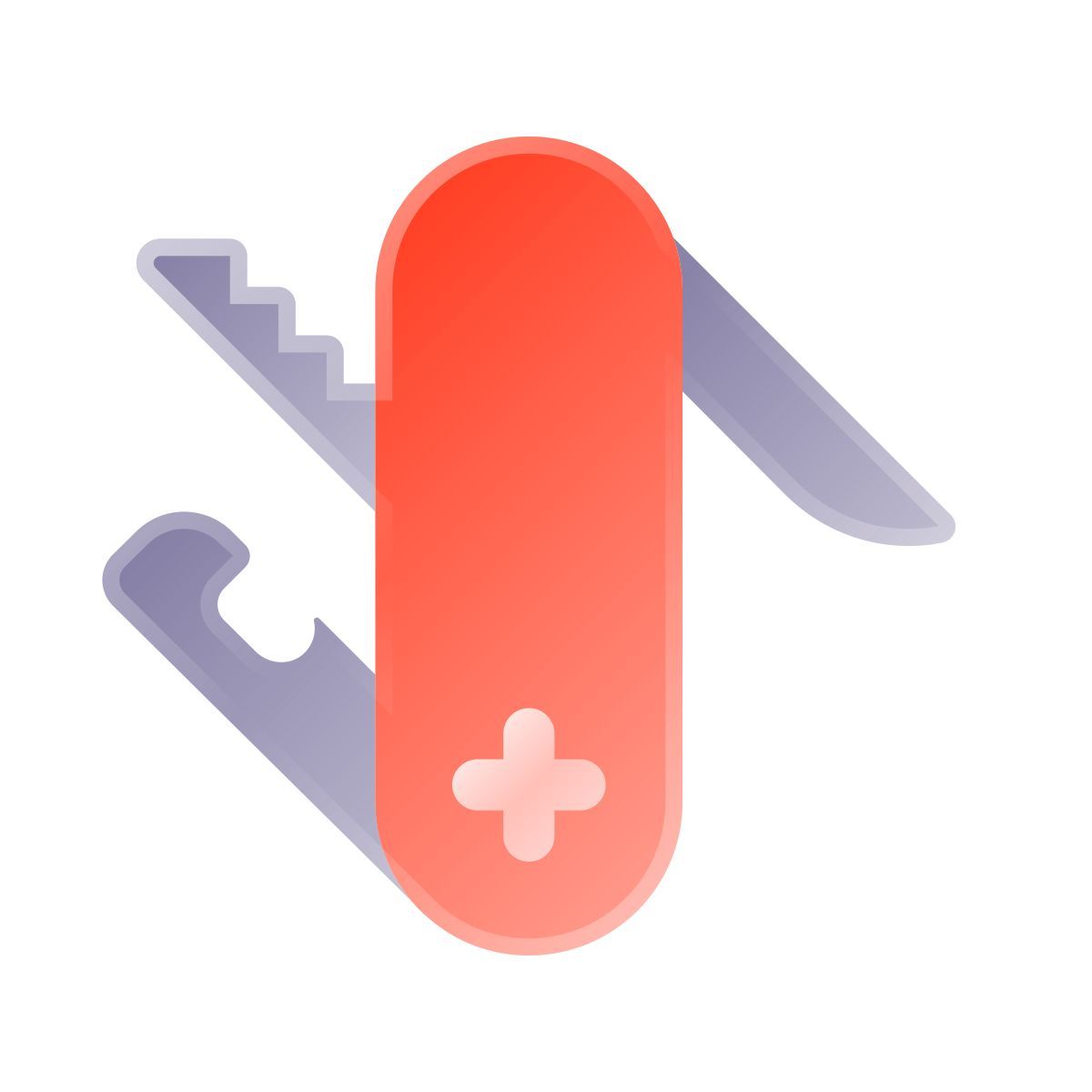 liquid glass color style 스위스 군용 나이프 icon